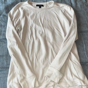 Waffle Knit unisex long sleeve shirt in cream